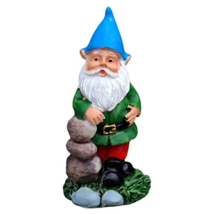Tuinkabouter beeldje hars elf standbeeld tuindecoratie gazon ornament zandtafel speelgoed model