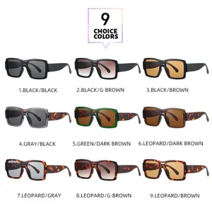Lunettes de soleil carrees a double pont tendance retro vintage pour hommes et femmes UV