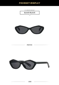 Fashion casual geometric small frame sunglasses, retro outdoor street style sun protection glasses.