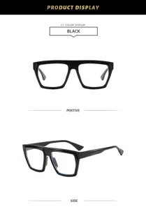 Klassische übergroße polygonale Brillenfassung, europäische Mode lässige optische Brille.