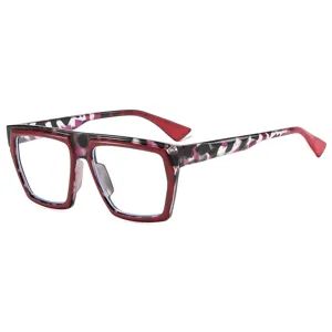 Übergroße Polygonale Optische Brille Mode PC-Rahmen Planglasbrillen Für Damen Herren Täglicher Stil Ohne Sehstärke Brille