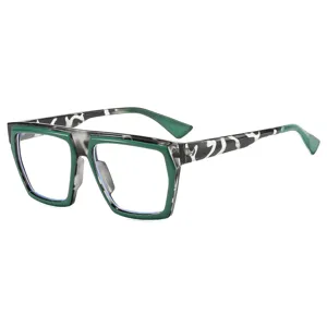 Modische übergroße quadratische Brille Fassung trendige polygonale optische Brille