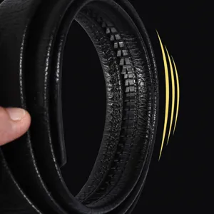 Ceinture en cuir veritable pour homme avec boucle automatique pour costume et loisir