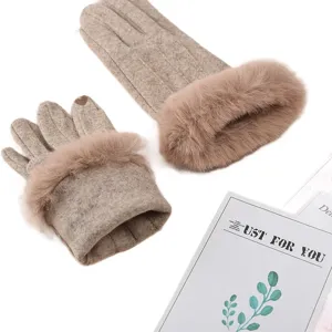 Gants chauds d'hiver tactile pour femmes doublure polaire peluche épaisse coupe-vent