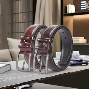 Ceinture en Similicuir d'Affaires Décontractée pour Hommes Avec Boucle à Ardillon en Alliage Design Gaufré Ceinture Polyvalente