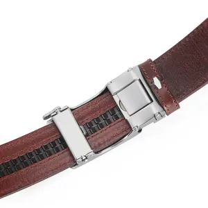 Men's genuine leather automatic buckle belt business casual suit pants belt alloy buckle