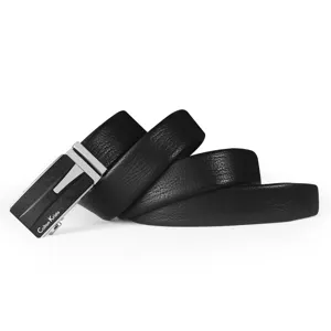 Ceinture homme cuir business boucle automatique noir sangle texturée classique élégante