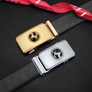 Herren Automatik Schnalle Ledergürtel Business Mode lässige Hosen Gürtel Zubehör.