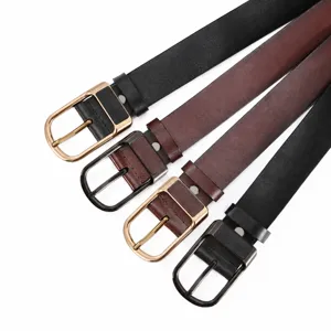 Cinturón de Negocios Casual de Moda Retro para Hombre de Cuero TPU Hebilla de Perno Ovale Hebilla de Metal Cinturón Versátil