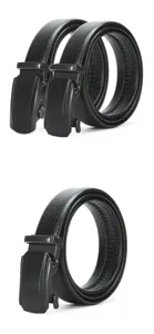 Ceinture en cuir noir pour homme avec boucle automatique élégante accessoire pantalon mode