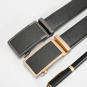 Herren Automatik Schnalle Ledergürtel Business Lässig Vielseitiger Metall Ratschengürtel