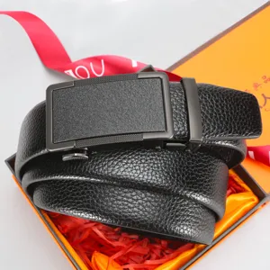 Herren Ledergürtel mit automatischer Schnalle, stilvoller Business Gürtel in Geschenkbox