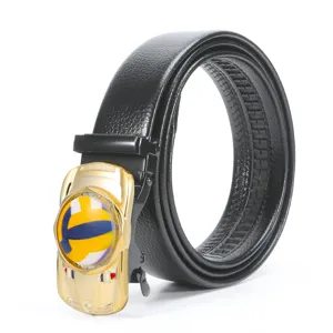 Men's automatic buckle leather belt fashionable versatile trendy rotatable casual stylish belt