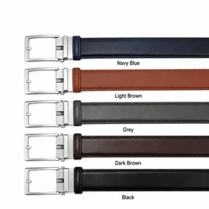 Men's leather belt automatic metal buckle stylish casual business trousers belt multi-color