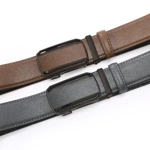 Men's automatic buckle leather belt business casual waist belt stylish durable pants strap.