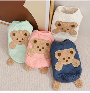 Gewatteerd warm hondenvest schattig berenontwerp winterkleding voor kleine huisdieren honden