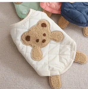 Winter warme huisdier hond vest schattig beren gewatteerd fleece tweebenige kleding voor pups.