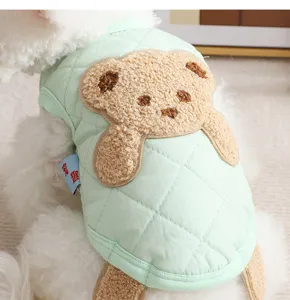 Herfst winter warme huisdier hond vest schattige beer gewatteerde puppy kleding