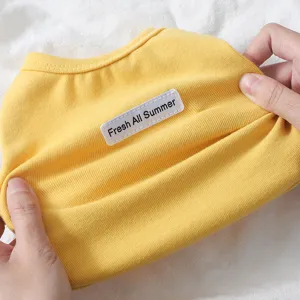 Simpatico gilet giallo per cani in estate, vestiti traspiranti per cuccioli con elasticità.