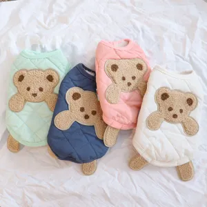 Warme Huisdier Honden Kleding Leuke Kleine Beer Doorgestikte Vest Verdikte Winter Puppy Kleding Voor Kleine Honden Chihuahua Yorkshire