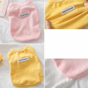 Abbigliamento estivo per cani gilet sottile simpatico vestito a due zampe rosa giallo