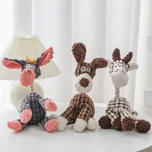 Giocattolo per cani in peluche squeak forma animale resistente masticazione cucciolo gioco