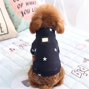 Cute pet dog hoodie winter warm fleece clothes with star pattern for small puppies apparel