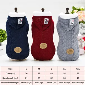 Warm winter dog hooded sweater thick knit pet apparel for small dogs clothes S-XXL
