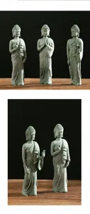 Zen standing Buddha statue green sandstone sculpture home decor ornament for living room garden