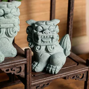 Kreative chinesische Sandstein süße Löwe Ornament Büro Desktop Dekoration Geschenk