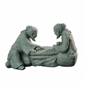 Chinese ancient chess playing figurine tea pet resin statue fish tank decor accessory