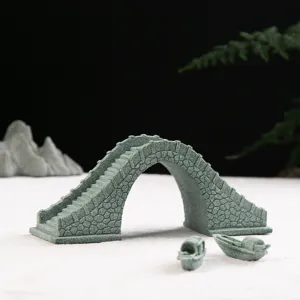 Resin Stone High Arched Bridge Aquarium Landscaping Ornament Miniature Rockery Fish Tank Micro Landscape Decor