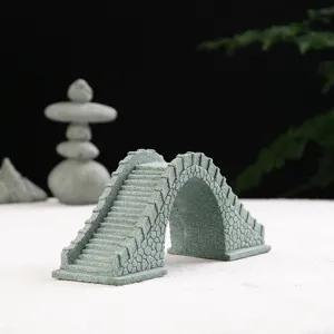 Resin arch bridge fish tank decoration, miniature micro landscape aquarium ornament main view.