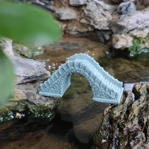Resin arch bridge decoration for fish tanks, small aquarium landscape ornament setup.