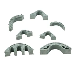 Resin bridge ornament set for fish tank aquascaping and miniature landscape decoration.
