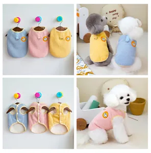 Dog winter fleece vest warm thick apparel cute pet clothes for small dogs puppy coat.