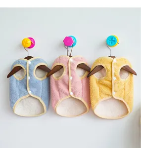 Cute winter warm pet dog clothes fleece thick two-legged apparel for small dogs puppy teddy