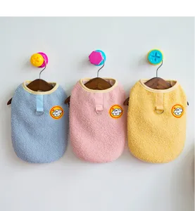 Thickened fleece dog clothes for winter, warm two-legged pet apparel for small dogs.