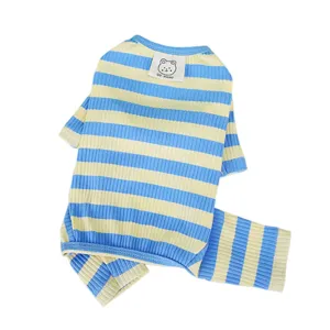 Pijama a rayas para perro cuatro patas ropa ligera de verano para cachorros perros pequeños