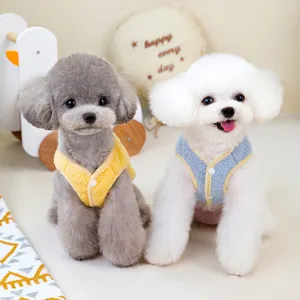 Cute winter dog fleece vest for small dogs, warm puppy clothes, pet apparel for autumn winter.
