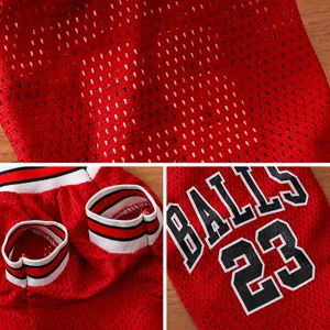 Summer breathable mesh dog basketball jersey, stylish letter print pet apparel for small dogs.