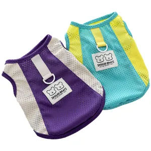 Breathable mesh dog vest summer pet clothes cute small dog harness puppy apparel top