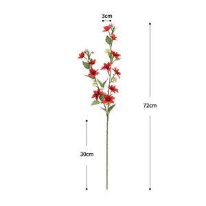 Fiore di gelsomino artificiale ramo singolo 2 forche decorazione di nozze per la casa.