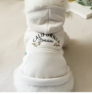 Dog hoodie winter warm pet clothes for small dogs cute puppy fleece apparel casual outfit