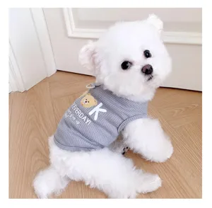 Summer small dog vest cute bear pattern breathable pet clothes for teddy bichon pomeranian