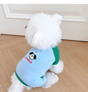 Cute spring summer pet dog clothes four-leg jumpsuit breathable puppy apparel for small dogs