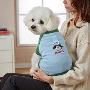 Spring Summer Thin Pet Dog Clothes Cute Cartoon Embroidery Colorblock Four-Legged Pet Jumpsuit Small Dog Apparel
