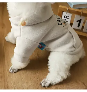 Cute dog hoodie winter warm fleece puppy clothes for small dogs teddy poodles pet apparel detail