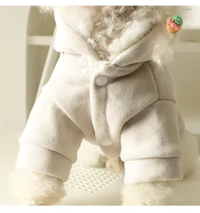 Cozy winter dog hoodie in soft fleece, warm short sleeve pet apparel for small dogs like Poodles.