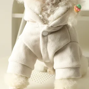 Cute fleece dog hoodie winter warm pet apparel for small dogs puppy clothing main view
